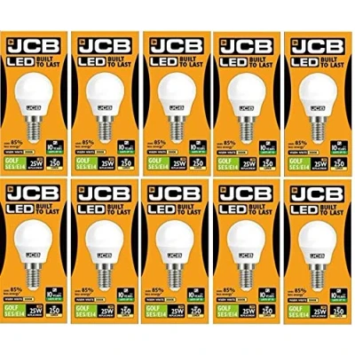 Image of JCB LED 20 X 3w = 25w SES/E14 Golf Ball Bulbs Screw Cap 250lm Warm White 3000k Non Dimmable [Energy Class A+]