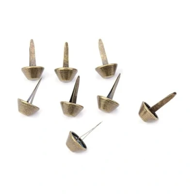 Image of 50PCS Purse Feet Spike Nailheads, 15mm Plate Bottom Stud Bag Flat Metal Cone Studs for DIY Leather Craft Handbag Making (15mm Brass)