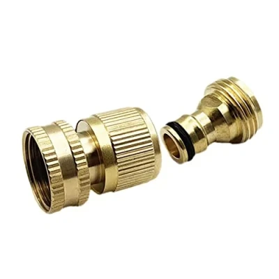 Image of BOBOZHONG Garden Hose Quick Connect, Solid Brass 3/4 Inch Water Fittings No Leak Connector Fitting Male and Female Set for