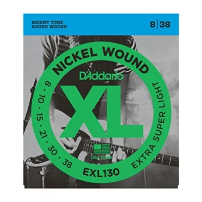 Image of D&#039;Addario Guitar Strings XL Nickel Electric EXL130 Perfect Intonation, Consistent Feel, Reliable Durability For 6 String Guitars 08 38 Extra Super Light