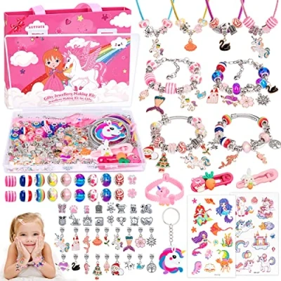 Image of Gifts 5 12 Years Old Girls, Bracelet Making Kit, Unicorn Toys for Teen Beads Jewellery, Crafts Kids 6 8, Arts and Age 4 7 8 9 10 11