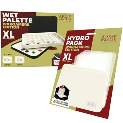 Image of The Army Painter Wargamers Edition Wet Palette XL Bundle, incl. 100 Hydro Sheets, 4 Foams &amp; Brush Storage for Miniatures Acrylic Paint, Dnd Warhammer