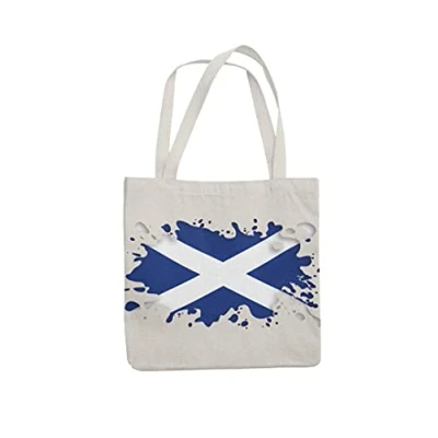 Image of Super Lemon Scottish Scotland Flag Tote Reuseable Shopping Bag Novelty Present Gift Printed Eco Friendly Stylish Long Handled Shoulder