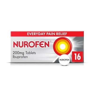Image of Nurofen Ibuprofen Tablets, 200mg, 16 Caplets, Pain Relief, Headache, Migraines, Cold and Flu, Back Painkiller, 8 Hours Over The Counter Medication