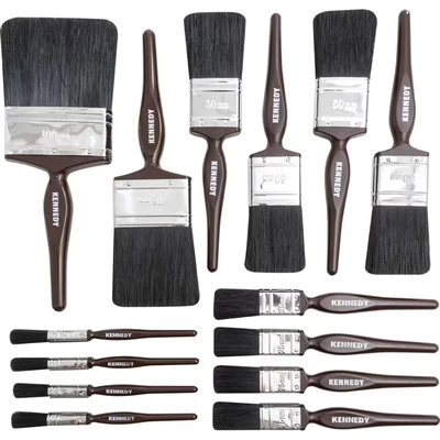 Image of Kennedy Flat Paint Brush Set, Natural Bristle, Set of 14