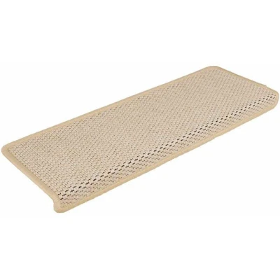 Image of vidaXL Stair Mats Self adhesive Sisal Look 30 pcs 65x21x4 cm Cream