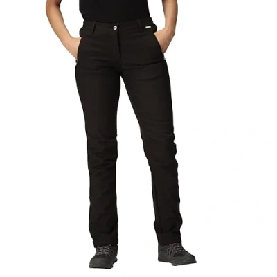 Image of Regatta Geo Shell II Warm Backed Woven Softshell Xtp Strech Fabric Breathable Waterproof Windproof Trousers Black, 14