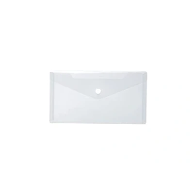 Image of HERMA 20032 Document Wallet, DIN Long, Transparent White, Small Pockets Envelope with Press Stud, Plastic for School, University, Office, Travel