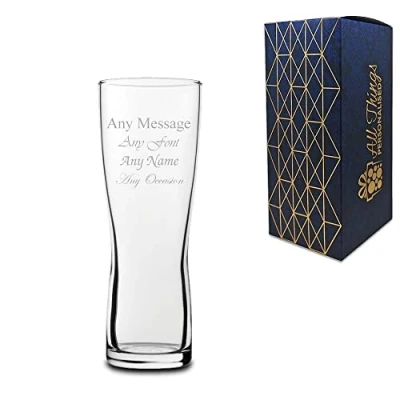 Image of Personalised Engraved 10oz Aspen Glass, Gift Boxed, Personalise with Any Name and Message, Perfect for Beer Lovers, Occasion