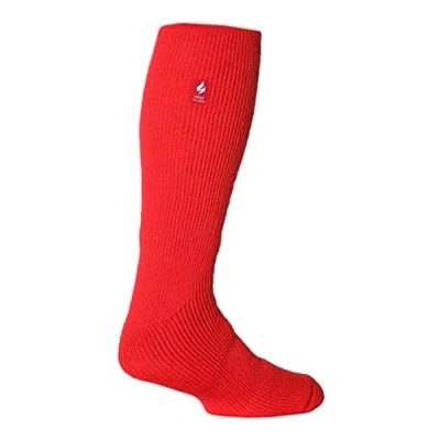 Image of HEAT HOLDERS Mens &amp; Womens Knee High Thermal Socks Extra Thick Warm with Fluffy Insulated Inner for Winter Ideal Outdoor Boots (4 8, Red)