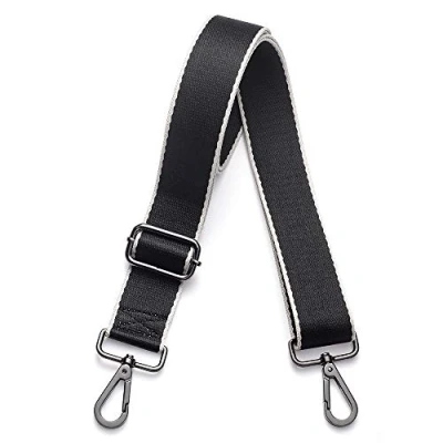 Image of Kolti Purse Strap Replacement Crossbody Handbag Stripe Wide Adjustable, Gun Metal Buckle 20, 1.5 inch width