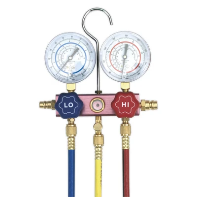 Image of Sealey Air Conditioning System Manifold with Sight Glass