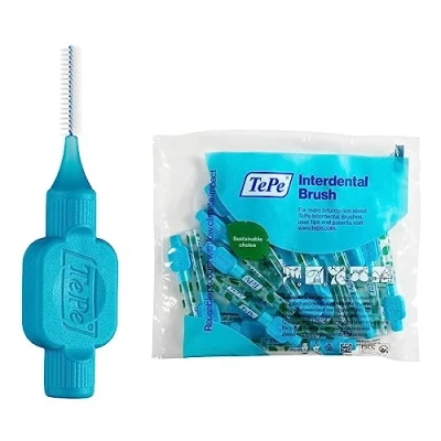 Image of TePe Interdental Brush, Original, Blue, 0.6mm/ISO 3, 20pcs, Plaque Removal, efficient Clean Between The Teeth, Tooth Floss, for Small Gaps