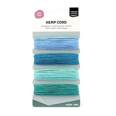 Image of Vaessen Creative Hemp Cord Blue/Green Assortment 4x10m, 16.3x7.9x1 cm