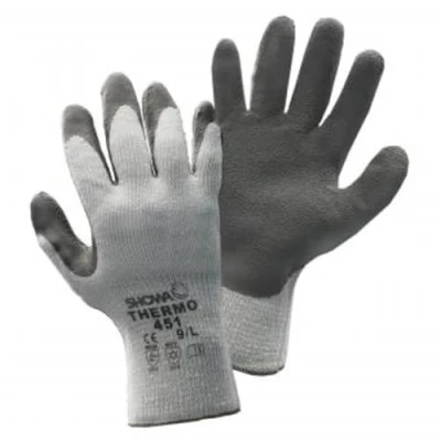 Image of 10 Pairs of Showa 451 Thermo Work Wear Gloves Thermal Winter Warm Safety Grip Size 9 Large