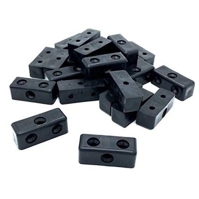 Image of 48 x Modesty Block Black Furniture Connector Blocks Fixit Cabinets Cupboards