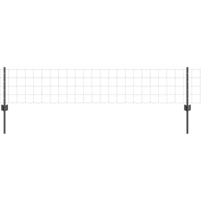 Image of vidaXL Euro Fence with 11 U Posts Grey 0,4x25 m Steel