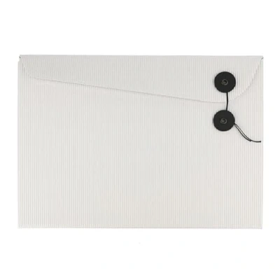 Image of Smart by Leviatan Cardboard Portfolio Folders 6 Piece Folder with Strap Closure for Safe Storage and Transport Storing Documents Made of Beautiful Corrugated Cardboard, White