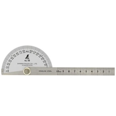 Image of Shinwa measurement Silver protractor No.19 62480