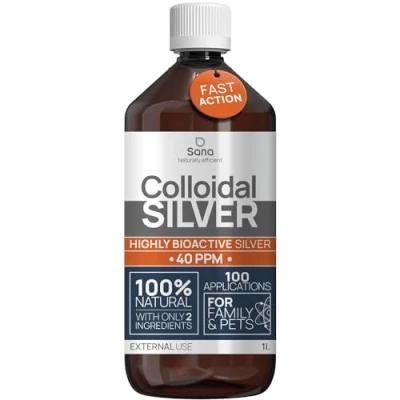 Image of Colloidal Silver 40 PPM 1000 ml for Humans &amp; Dogs Highly Active Hydrosol Water Best Results Carbon Neutral