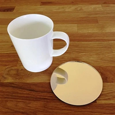 Image of Super Cool Creations Coasters Round Gold Mirror 8 Set