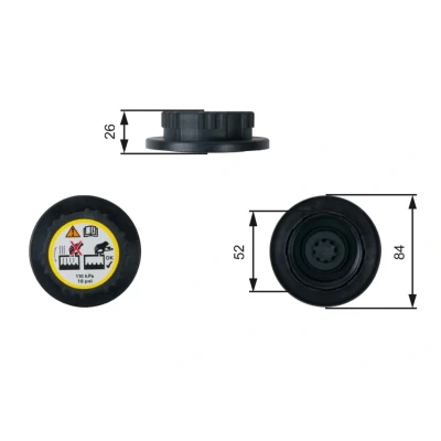 Image of 1W138101AA, 4140206, 8H228101AA Cap, radiator GATES RC246 LAND ROVER: Freelander I Off Road, Range Rover Sport, 75