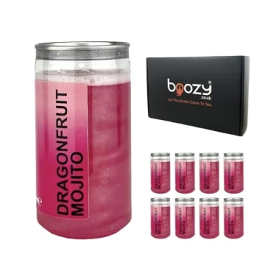 Image of Boozy Dragonfruit Mojito Cocktail Cans, With Sparkle, Ready To Drink, x8, 200ml
