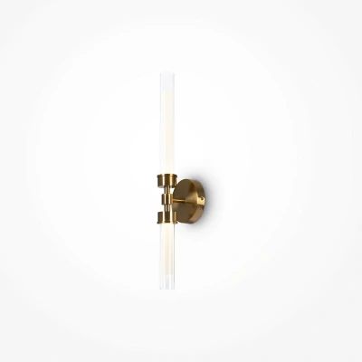 Image of Maytoni Stelo Modern 2 Light Integrated LED Wall Lamp Brass 3000K