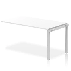 Image of Evolve Single Ext Kit Silver Frame Bench Desk 1400 White BE331