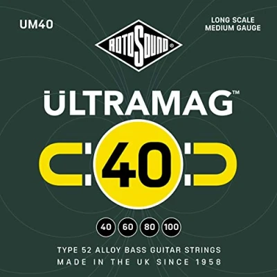 Image of Rotosound strings for electric bass ULTRAMAG 52 ALLOY ROUNDWOUND 4 str. UM40 Medium 40 100,Grey