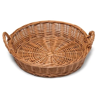 Image of Prestige wicker Round Display Basket 34cm, Willow, Natural, D34/29cm H7cm