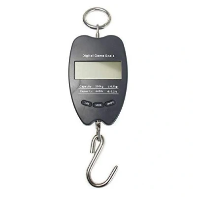 Image of KATSU Digital Hanging Scale 200kg 440lb Portable Electronic Luggage Scale, Fishing with Hook, LCD Display, for Travel Outdoor Home Suitcase Weighing, Battery Included