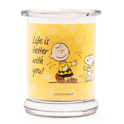 Image of Peanuts Scented Candle in Glass Life is Better with You Gifts for Women Fruity Decoration Home High Burning Time up to 50 Hours