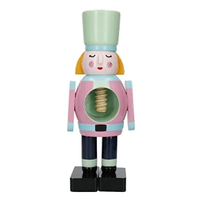 Image of KitchenCraft KCXMNUTLADY Nutcracker Collection Wooden Nut Cracker, Female, Gift Tagged, Wood, Mixed
