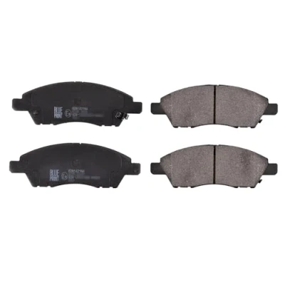 Image of D1060ED51A, D1060ED51AC107, D1M6M1FA0A Brake pad set BLUE PRINT ADN142184 Front Axle with acoustic wear warning NISSAN: Tiida Hatchback