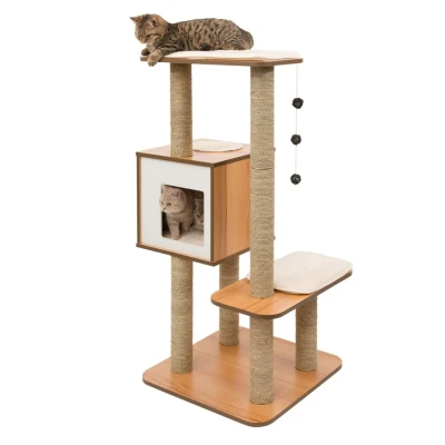 Image of Vesper V High Base Cat Furniture Tree, Walnut