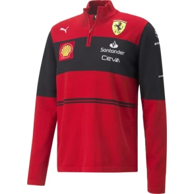 Image of Scuderia Ferrari Official Formula 1 Merchandise 2022 Team 1/2 Zip Sweatshirt Red Size XL