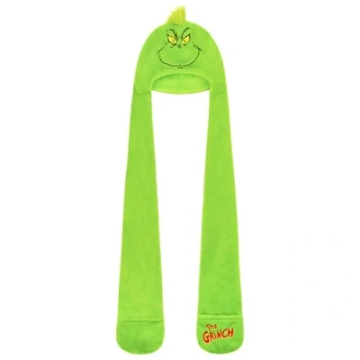Image of The Grinch Hat Scarf and Gloves Ladies Winter Accessories, Funny Hand Warmer Long Mitten Gifts for Her (Green 1 Pcs)