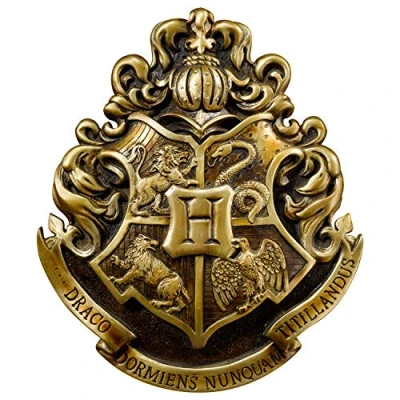 Image of The Noble Collection Harry Potter Hogwarts Crest Wall Art 11in (28cm) Elegant Plaque Film Set Movie Props Gifts