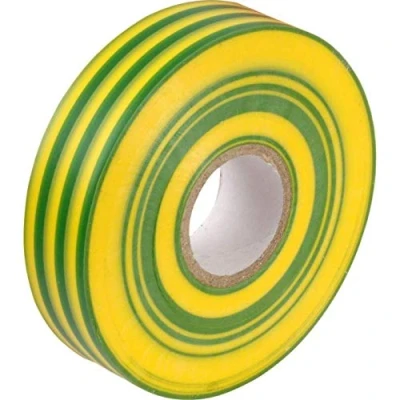 Image of Green/Yellow PVC Electrical Insulation Tape Roll 33m x 19mm x1