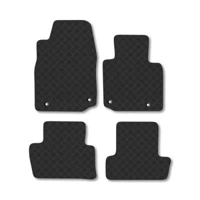 Image of Rubber Car Mats Compatible with Mazda Mx 30 (2020 ) Tailored Fit Floor Set Accessory Black Custom 4 Pieces Clips Anti Slip Backing, Heavy Duty &amp; Waterproof