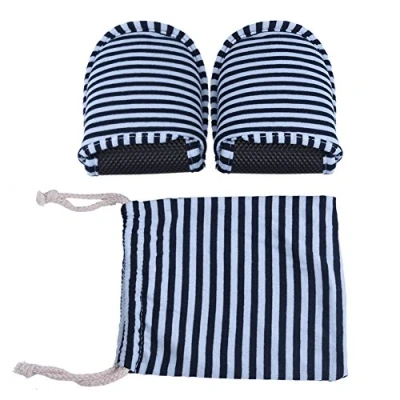 Image of VGEBY Foldable Slippers, 1 Pair Travel Anti Slip Slippers with Drawstring Storage Bag for Home Hotel Flight Indoor Outdoor (Color : Blue Stripes Men)