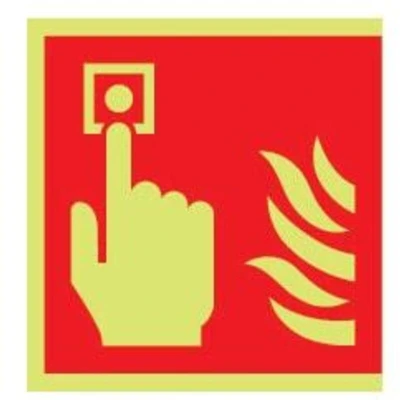 Image of Sitesafe Fire Alarm Photoluminescent Rigid PVC Sign 200 x 200mm
