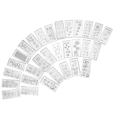 Image of eMagTech 3D Acrylic Nail Art Moulds Silicone Carved Mold for DIY Decoration 30 Patterns Kit