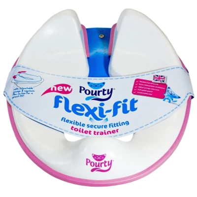 Image of Pourty Flexi Fit Toilet Trainer (White/Pink) Submitted from United Kingdom
