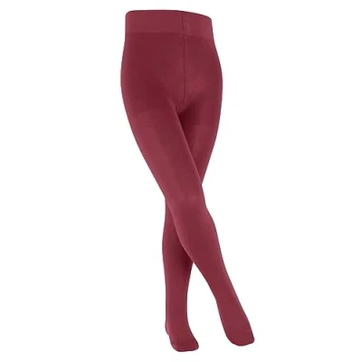 Image of FALKE Unisex Kids Family K Sustainable Cotton Plain 1 Pair Tights, Red (Ruby 8830) New Eco friendly, 128 UK