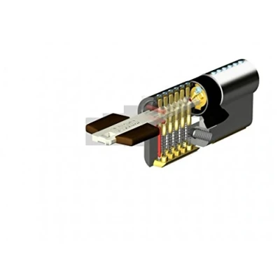 Image of Tesa Assa Abloy, TK153050N, High Security Cylinder, TK100, Double Clutch, Long Cam, Nickel Plated, 30 x 50 mm