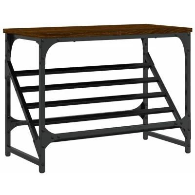 Image of vidaXL Shoe Rack Brown Oak 60x30x45 cm Engineered Wood
