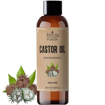 Image of Castor Oil for Hair Growth 100ml Pure Skin, Eyelashes Cold Pressed Hexane Free Ideal &amp; 100% Natural, Eyebrows