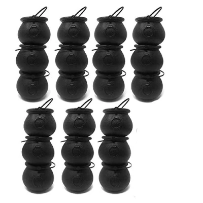 Image of FANGO 24 Pack Plastic Black Candy Bowls Cauldrons,Pot with Handle,for, Easter, s Day Favors